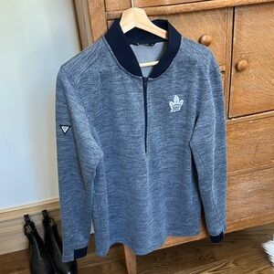 Mens Leafs Shawl Collar Quarter Zip